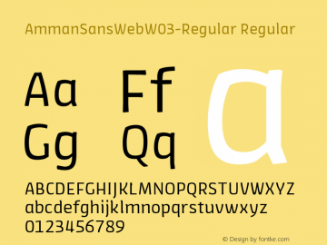 AmmanSansWebW03-Regular Regular Version 7.504 Font Sample