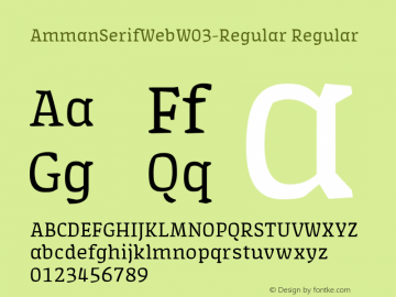 AmmanSerifWebW03-Regular Regular Version 7.504 Font Sample