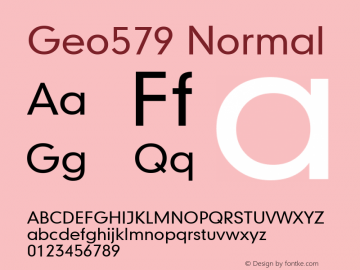 Geo579 Normal Altsys Fontographer 4.1 11/4/95图片样张