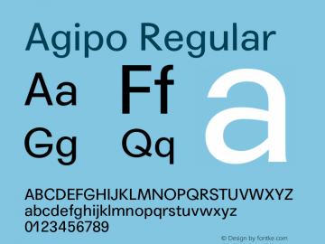 Agipo Regular Version 1.000图片样张