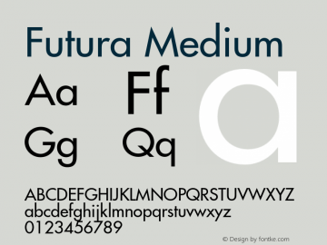 Futura Medium Version 001.002 Font Sample