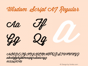 Wisdom Script AI Regular 1.000 Font Sample