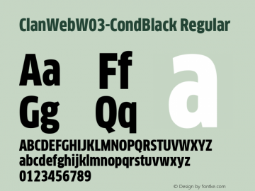 ClanWebW03-CondBlack Regular Version 7.504图片样张