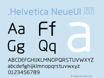 .Helvetica NeueUI 斜体 10.0d35e1 Font Sample