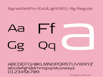 SignaWebPro-ExtdLightW01-Rg Regular Version 7.504 Font Sample