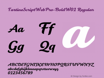 TartineScriptWebPro-BoldW01 Regular Version 7.504 Font Sample