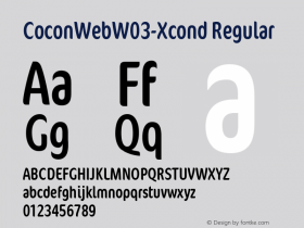 CoconWebW03-Xcond Regular Version 7.504 Font Sample