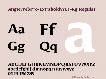AngieWebPro-ExtraboldW01-Rg Regular Version 7.504图片样张