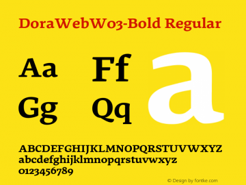 DoraWebW03-Bold Regular Version 7.504 Font Sample