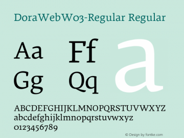 DoraWebW03-Regular Regular Version 7.504 Font Sample