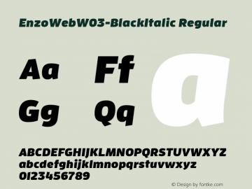 EnzoWebW03-BlackItalic Regular Version 7.504图片样张