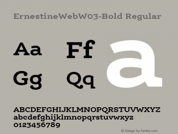 ErnestineWebW03-Bold Regular Version 7.504 Font Sample