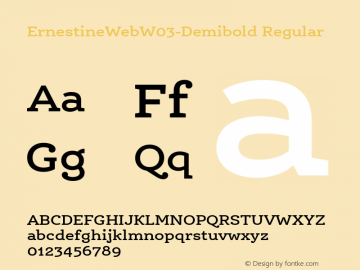 ErnestineWebW03-Demibold Regular Version 7.504 Font Sample