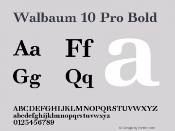 Walbaum 10 Pro Bold Version 1.000 2002 initial release Font Sample