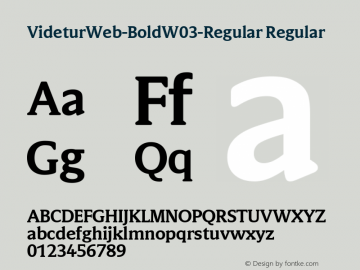 VideturWeb-BoldW03-Regular Regular Version 7.504 Font Sample
