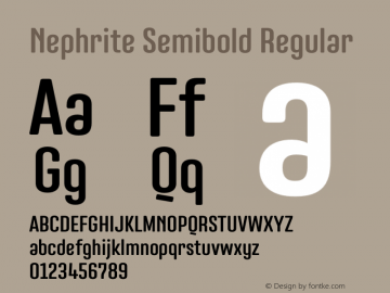 Nephrite Semibold Regular Version 1.000图片样张