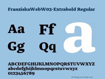 FranziskaWebW03-Extrabold Regular Version 7.504图片样张