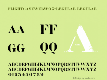 FlightcaseWebW03-Regular Regular Version 7.504 Font Sample