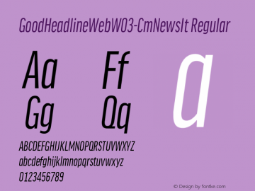 GoodHeadlineWebW03-CmNewsIt Regular Version 7.504 Font Sample