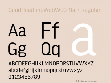 GoodHeadlineWebW03-Narr Regular Version 7.504 Font Sample