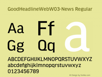 GoodHeadlineWebW03-News Regular Version 7.504 Font Sample