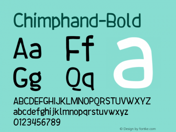 Chimphand-Bold ☞ Version 1.002;PS 001.002;hotconv 1.0.56;makeotf.lib2.0.21325;com.myfonts.easy.one-fonty-day.chimphand.bold.wfkit2.version.4dCn Font Sample