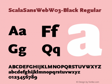 ScalaSansWebW03-Black Regular Version 7.504 Font Sample