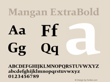 Mangan ExtraBold 1.000 Font Sample