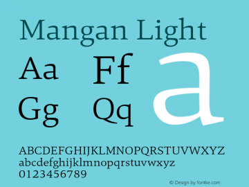 Mangan Light 1.000 Font Sample