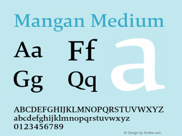 Mangan Medium 1.000 Font Sample