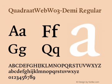 QuadraatWebW03-Demi Regular Version 7.504 Font Sample