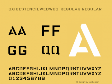 OxideStencilWebW03-Regular Regular Version 7.504 Font Sample