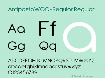 AntipastoW00-Regular Regular Version 2.80 Font Sample