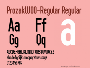 ProzakW00-Regular Regular Version 2.10 Font Sample