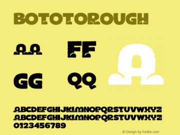 BOTOTOROUGH ☞ Version 1.000;PS 001.000;hotconv 1.0.70;makeotf.lib2.5.58329 DEVELOPMENT;com.myfonts.easy.rodrigotypo.bototo.rough.wfkit2.version.4hbr Font Sample