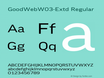 GoodWebW03-Extd Regular Version 7.504 Font Sample