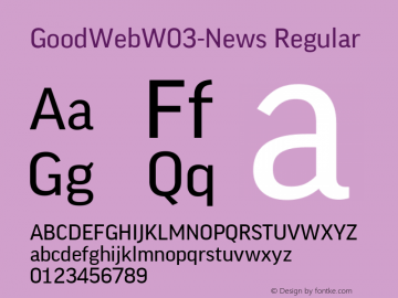 GoodWebW03-News Regular Version 7.504 Font Sample