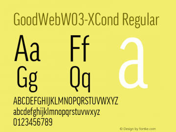 GoodWebW03-XCond Regular Version 7.504 Font Sample