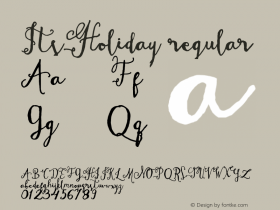 ItsHoliday regular Version 1.000 Font Sample