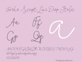 Boho Script Line Drop Italic Version 1.000 Font Sample