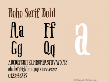 Boho Serif Bold Version 1.000 Font Sample