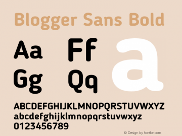 Blogger Sans Bold 1.21; CC 4.0 BY-ND图片样张