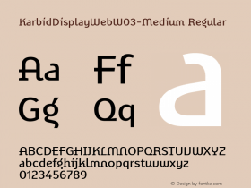 KarbidDisplayWebW03-Medium Regular Version 7.504 Font Sample