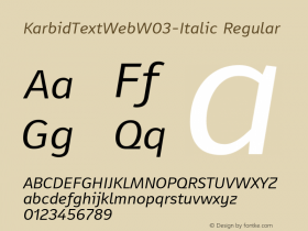 KarbidTextWebW03-Italic Regular Version 7.504图片样张