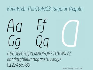 KavaWeb-ThinItaW03-Regular Regular Version 7.504图片样张