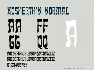 KosherThin Normal Altsys Fontographer 4.1 11/6/95图片样张