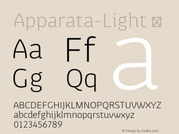 Apparata-Light ☞ Version 1.000;com.myfonts.easy.xavier-lanau.apparata.light.wfkit2.version.4kai图片样张