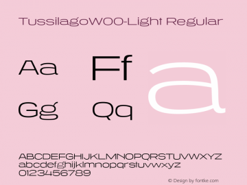 TussilagoW00-Light Regular Version 1.20 Font Sample