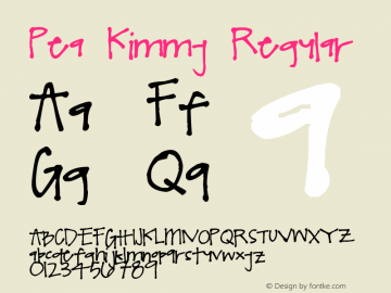 Pea Kimmy Regular Version 1.00 February 19, 2015, initial release Font Sample
