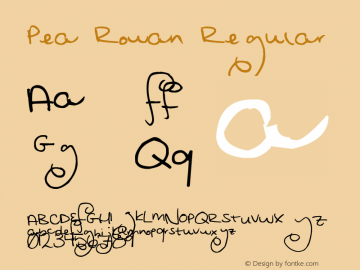 Pea Rowan Regular Version 1.00 March 10, 2011, initial release图片样张
